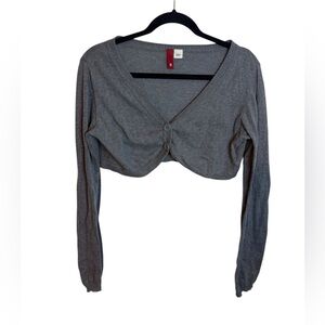 H&M Divided Gray Y2K Cropped Cardigan